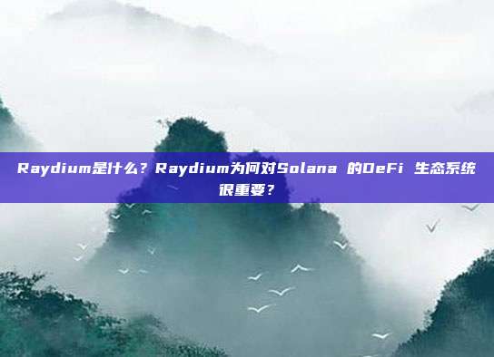 Raydium是什么?Raydium为何对Solana 的DeFi 生态系统很重要?