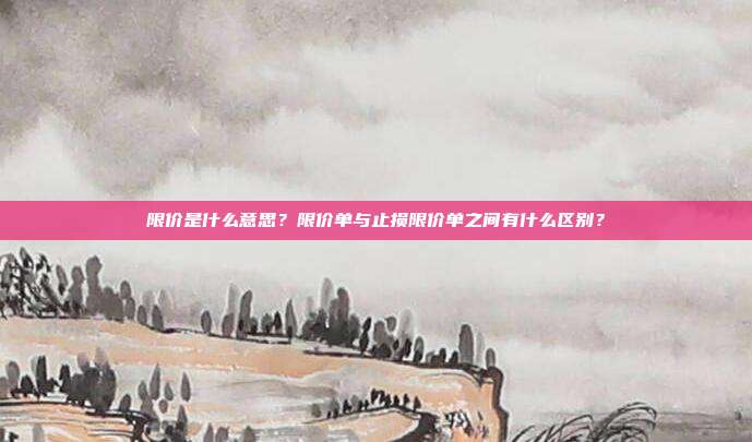 限价是什么意思？限价单与止损限价单之间有什么区别？