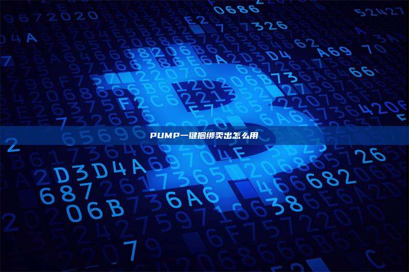PUMP一键捆绑卖出怎么用