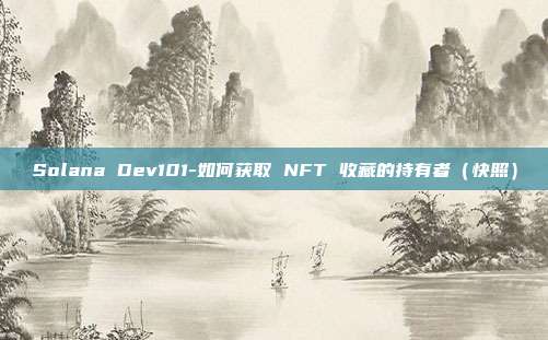 Solana Dev101-如何获取 NFT 收藏的持有者(快照)