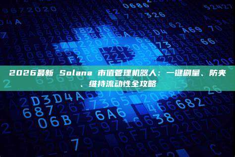 2026最新 Solana 市值管理机器人：一键刷量、防夹、维持流动性全攻略